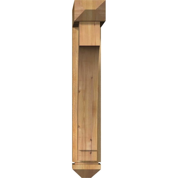 Imperial Arts And Crafts Rough Sawn Bracket W/ Offset Brace, Western Red Cedar, 6W X 24D X 36H